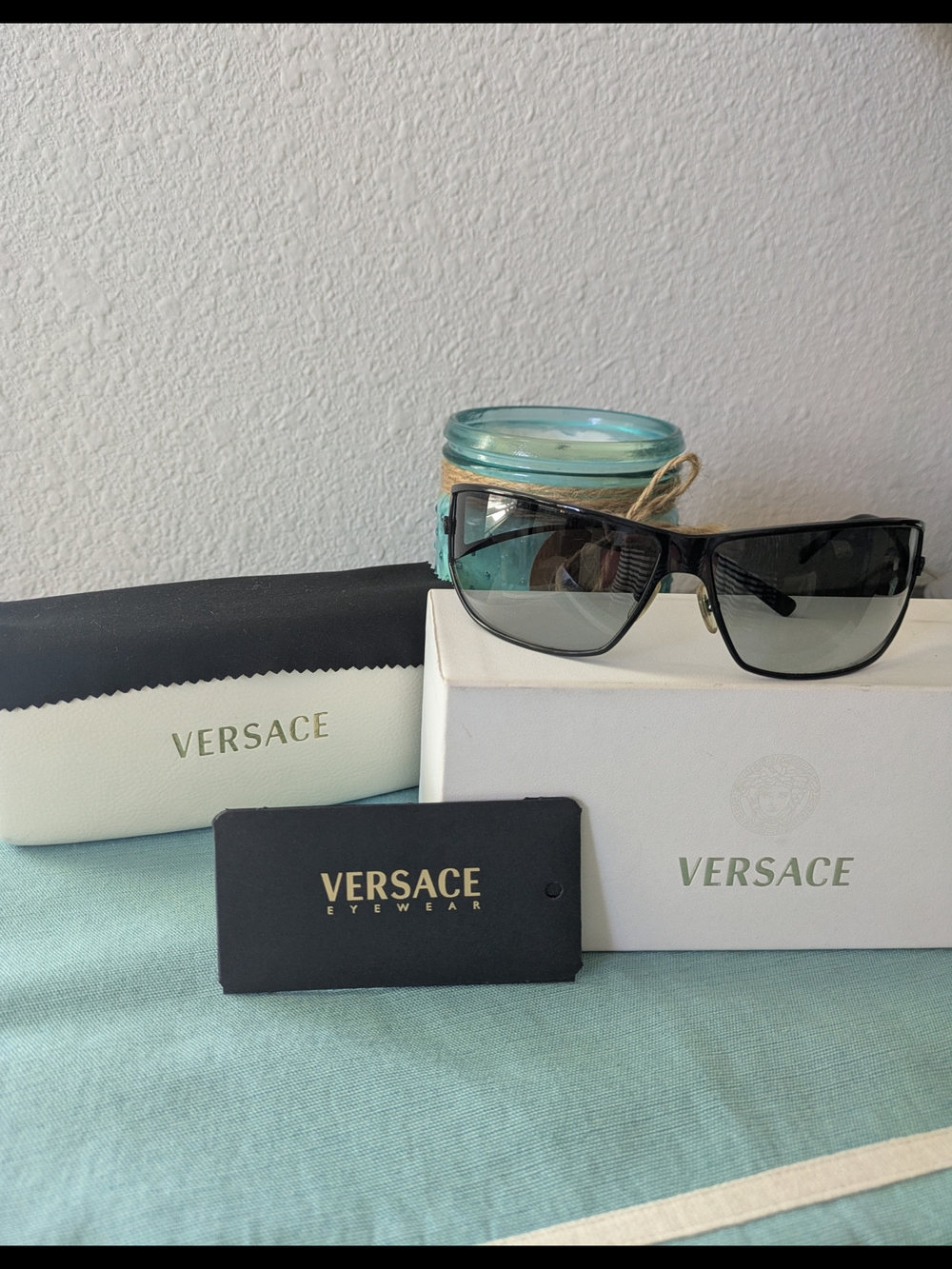 Versace Signature Black "Shield" Sunglassess - Limited Edition 🕶️🕶️